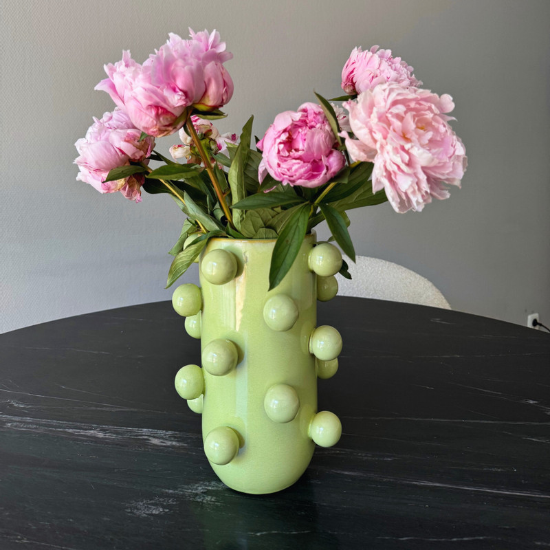 Vaas bollen - groen - ø19.5x26.5 cm