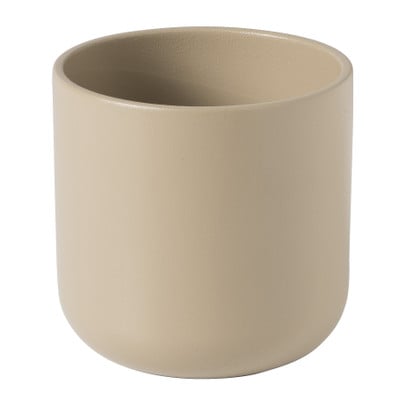 Bloempot streep - beige - ø11.5x11 cm