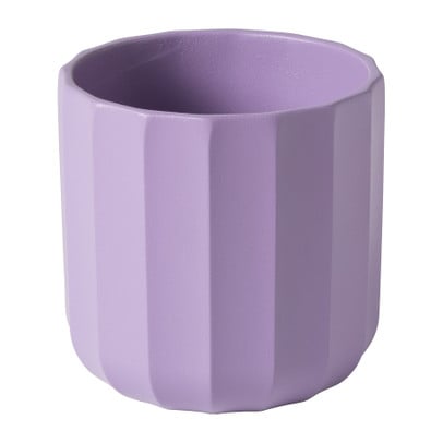 Bloempot streep - paars - ø11.5x11 cm