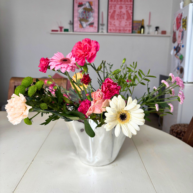 Vaas golf - zilverkleurig - 24x22x17.7 cm