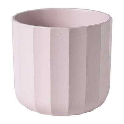 Bloempot streep - roze - ø13.5x12.6 cm