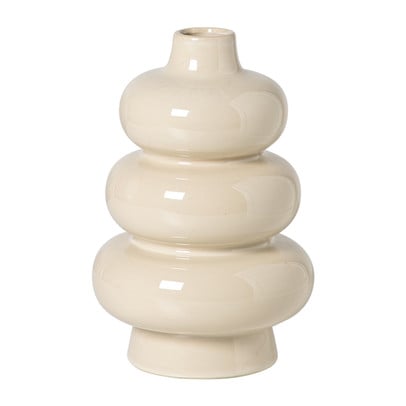 Vaas drielaags - beige - ø15.5x25.5 cm