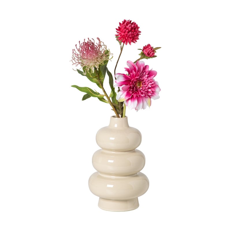 Vaas drielaags - beige - ø15.5x25.5 cm