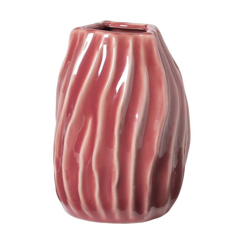 Xenos Vaas gedraaid - rood - ø13.4x17 cm