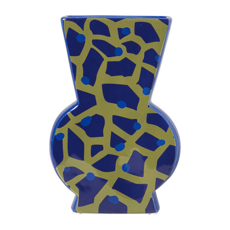 Vaas giraf - groen/blauw - 22.8x15.5x5.2 cm