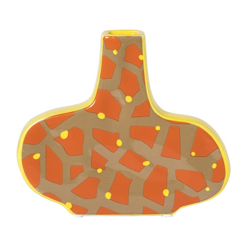 Vaas giraf - groen/zwart - 16x19x9.5 cm