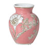 Vaas bloemenprint klein - roze - ø9x11.5 cm