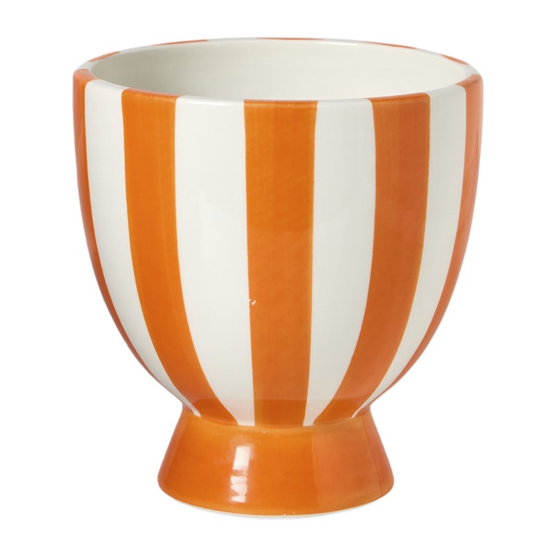 Bloempot keramiek - oranje - ø14.5 cm