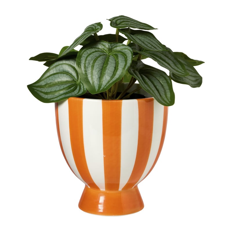 Bloempot keramiek - oranje - ø14.5 cm