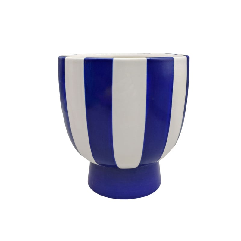 Bloempot keramiek - blauw - ø14.5 cm