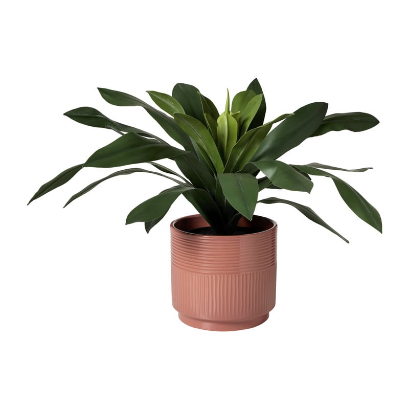 Bloempot lijnen - roze - ø19x17 cm