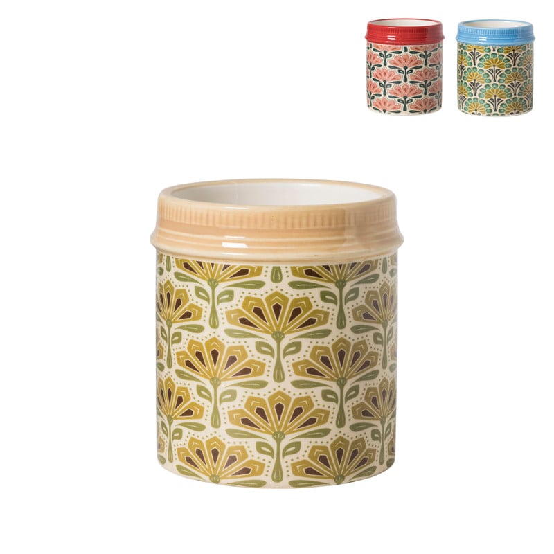 Opbergpotje bloemetjes - multikleur - diverse varianten