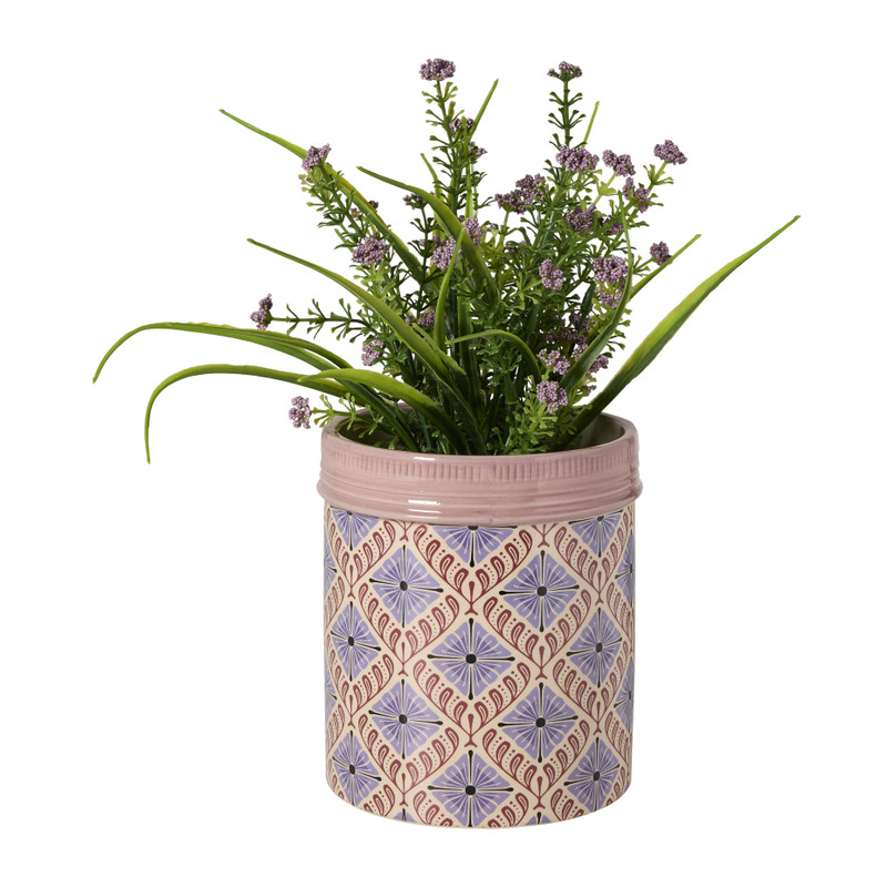 Bloempot tropical - paars - ø13.8x15.5 cm
