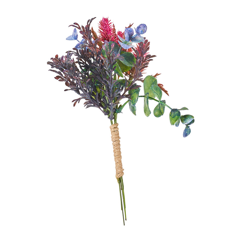 Winterbosje - blauw/rood - 19 cm