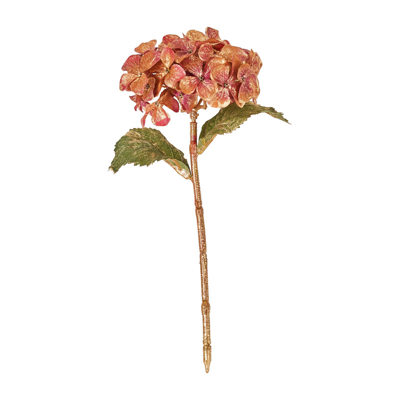 Hortensia met goud - diverse kleuren - 28 cm
