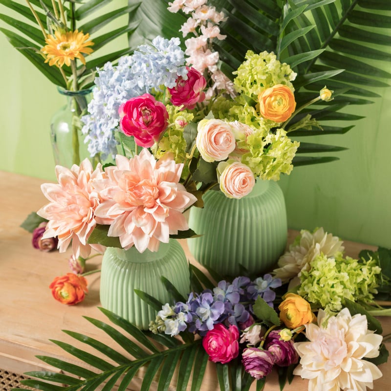 Kunstbloem ranonkel - licht roze - 41 cm