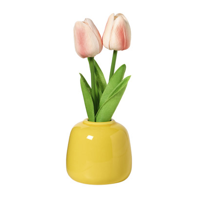 Tulpen in vaasje - diverse varianten - ø7x18 cm