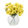 Kunstbloemen madeliefjes in glazen pot - geel - ø11.5x20 cm