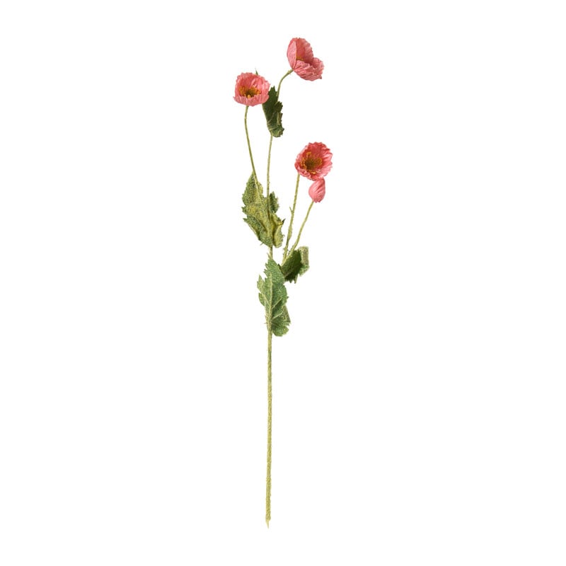 Kunstbloem klaproos - roze - 60 cm