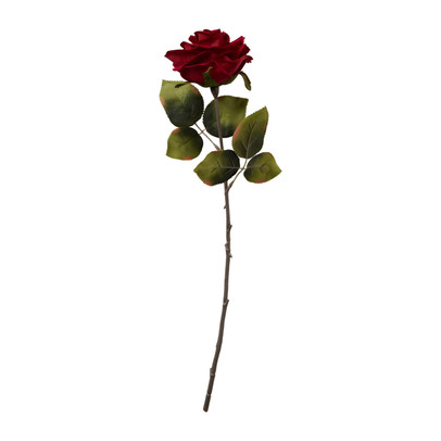 Kunstbloem roos - rood - 45 cm