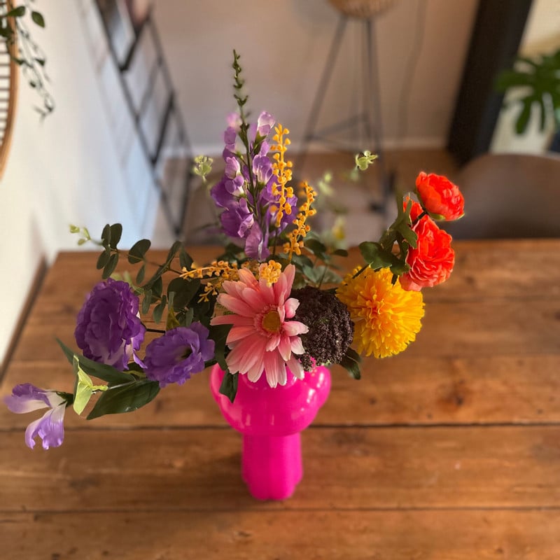 Boeket kunstbloemen - multikleur - 60 cm