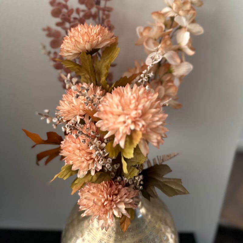 Boeket kunstbloemen - beige - 80 cm