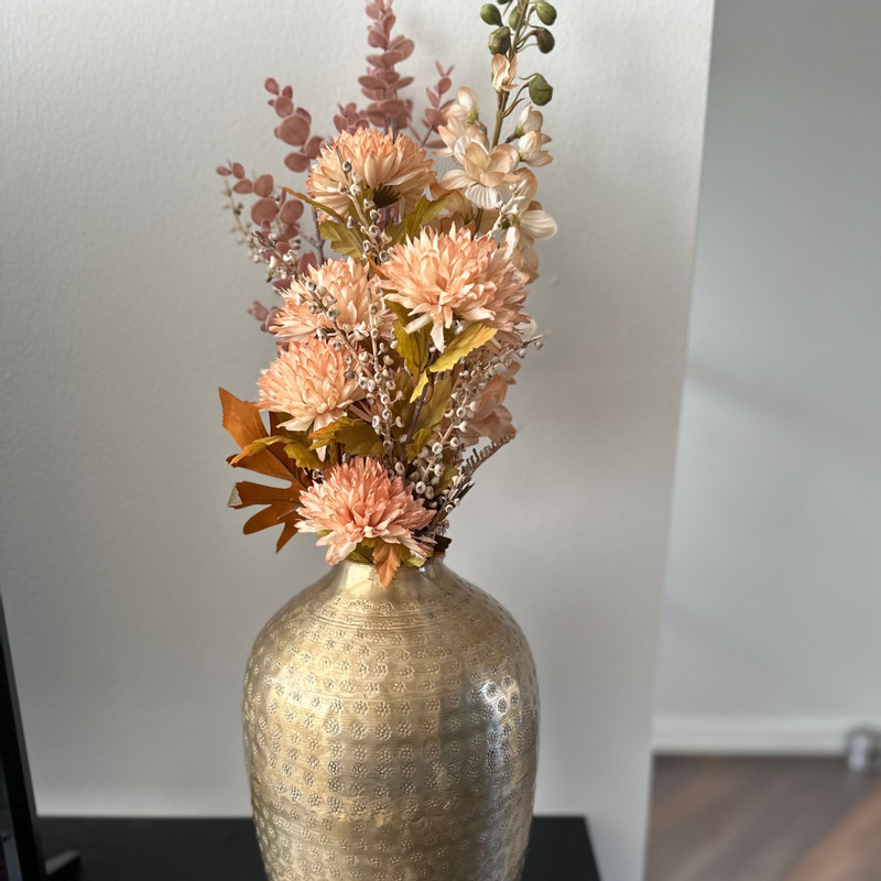 Boeket kunstbloemen - beige - 80 cm