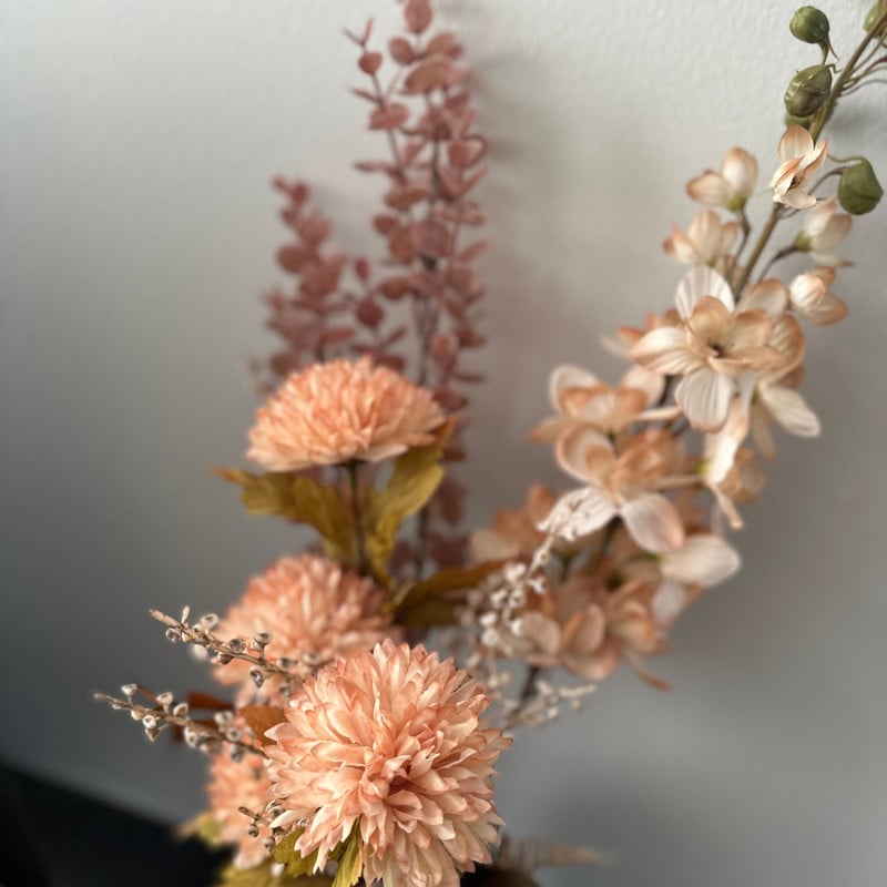 Boeket kunstbloemen - beige - 80 cm