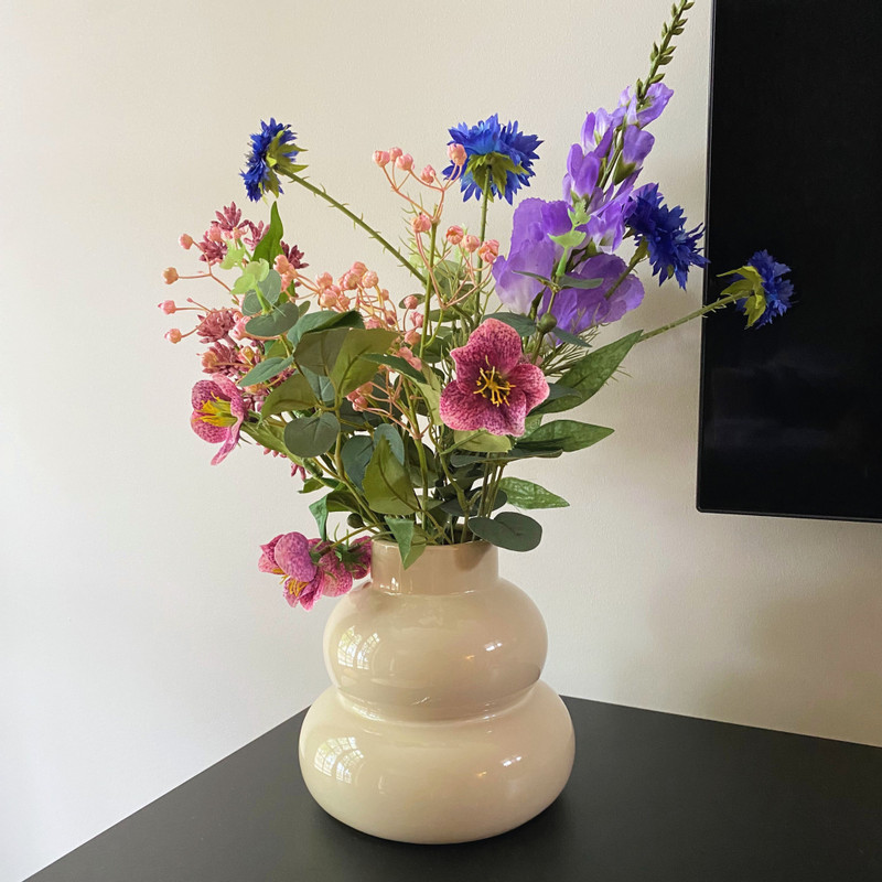 Boeket kunstbloemen - paars - 60 cm