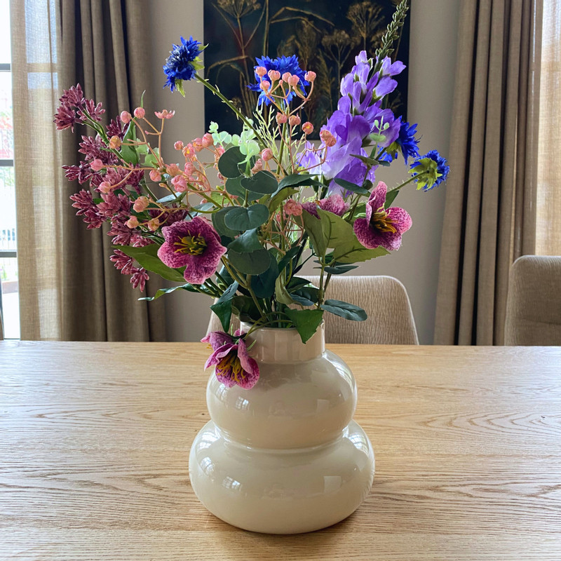 Boeket kunstbloemen - paars - 60 cm