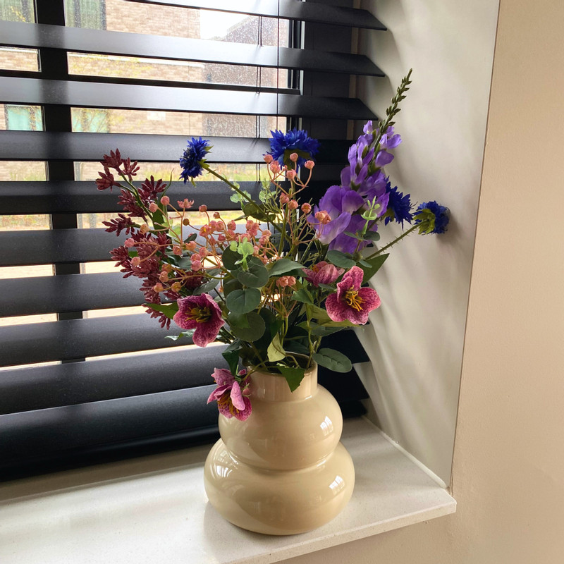 Boeket kunstbloemen - paars - 60 cm