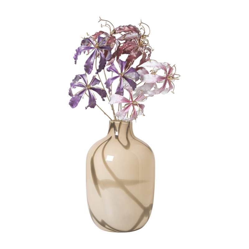 Kunstbloem gloriosa - goudkleurig/roze - 60 cm