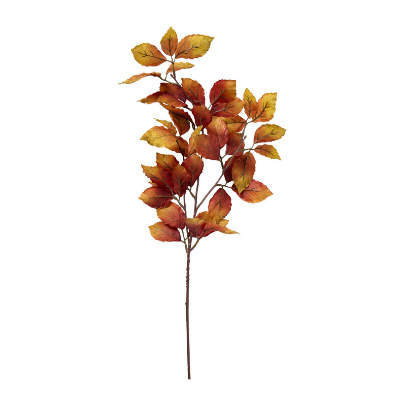 Kunsttak met bladeren - oranje - 69 cm 