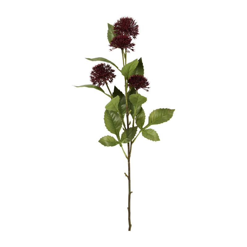 Kunsttak distel - bordeaux rood - 74 cm 