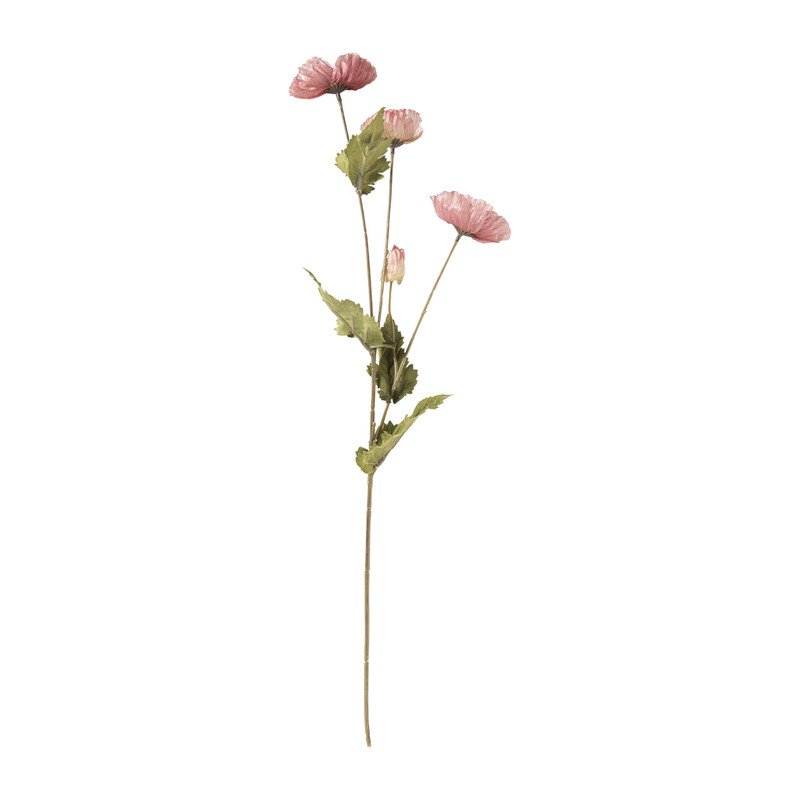 Kunstbloem klaproos - roze - 58 cm