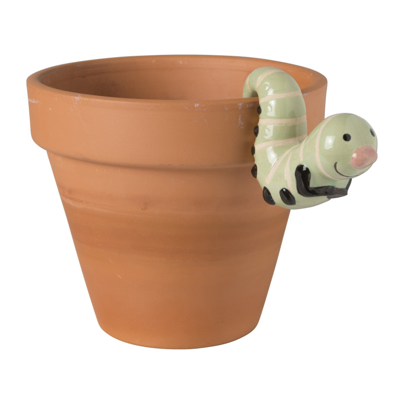 Pothanger rups - keramiek - 9.7x3.6x7 cm