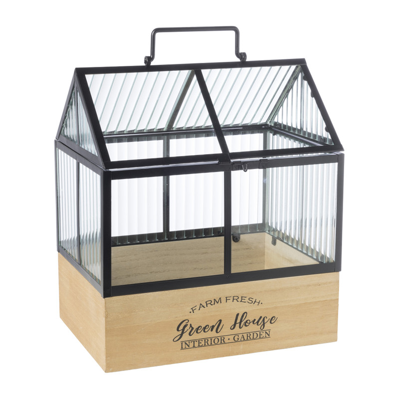 Kweekkas - glas/ijzer - 30x26x18 cm
