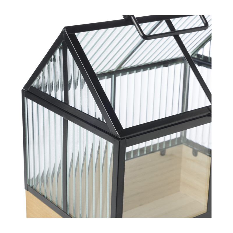 Kweekkas - glas/ijzer - 30x26x18 cm