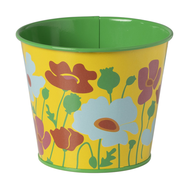 Bloempot met bloemetjes - diverse varianten - ø12x10 cm