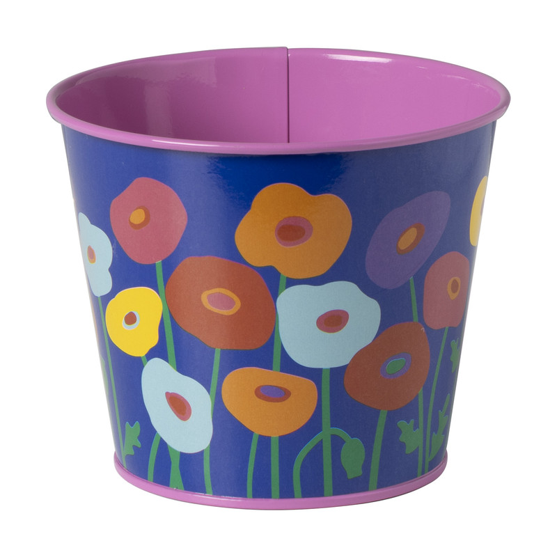 Bloempot met bloemetjes - diverse varianten - ø12x10 cm
