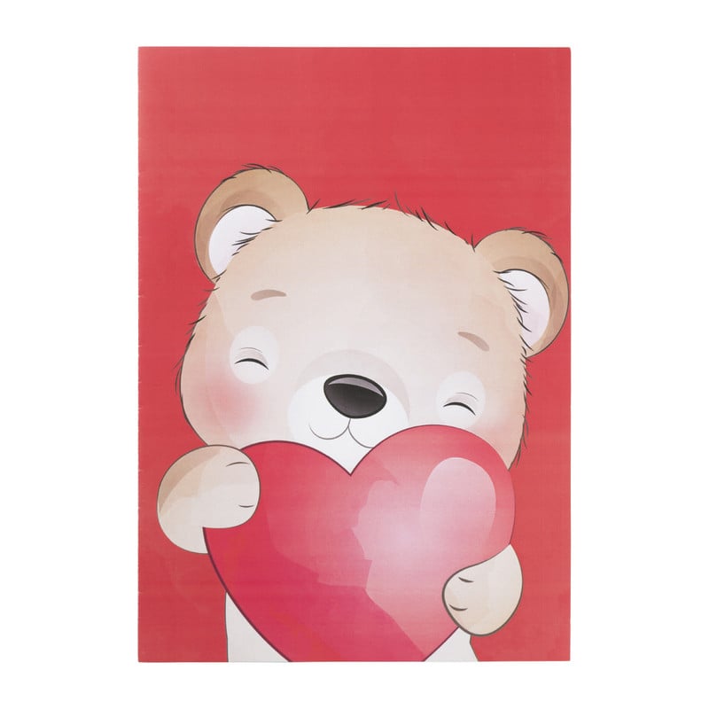 Valentijnskaart XL beer - rood