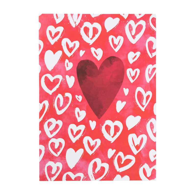 Valentijnskaart XL hartjes - rood