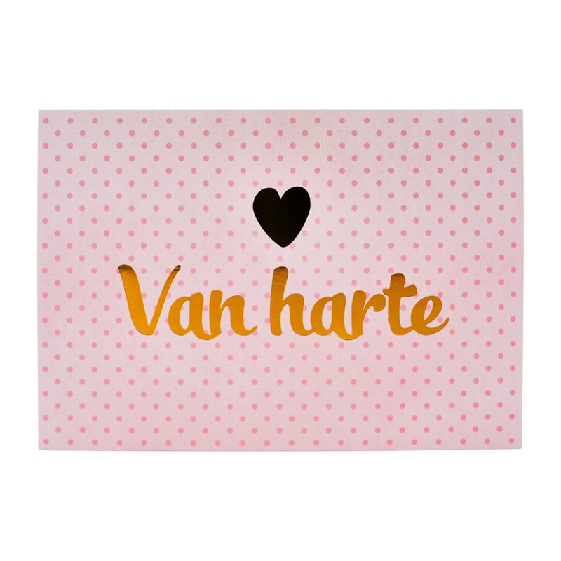 Wenskaarten gefeliciteerd - goudprint - set van 6