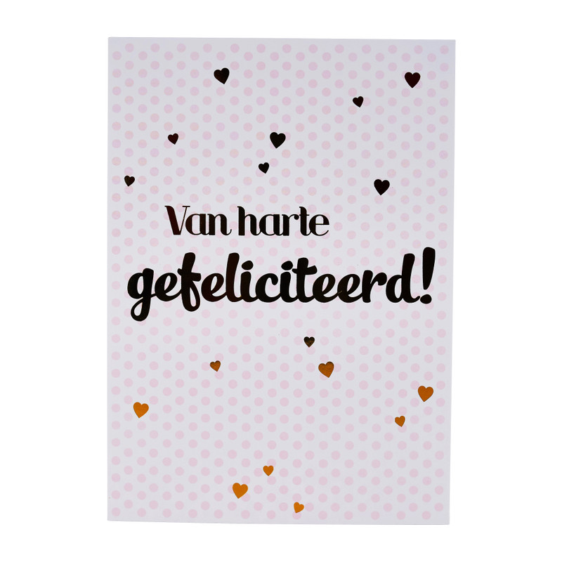 Wenskaarten gefeliciteerd - goudprint - set van 6