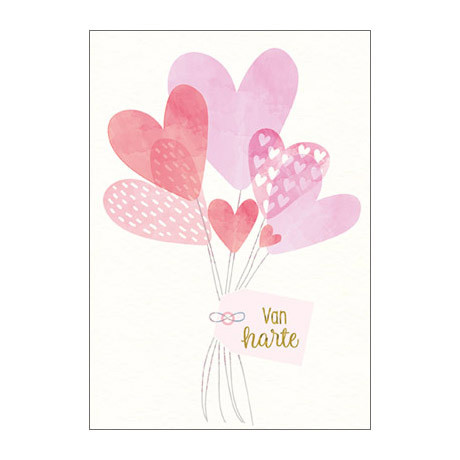 Wenskaarten gefeliciteerd - goudprint - set van 10