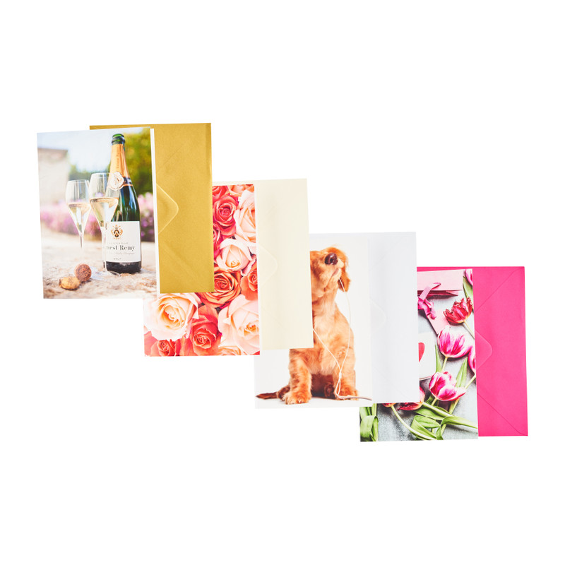 Dubbele wenskaarten love - set van 4