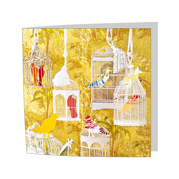 Dubbele wenskaarten nature - set van 4