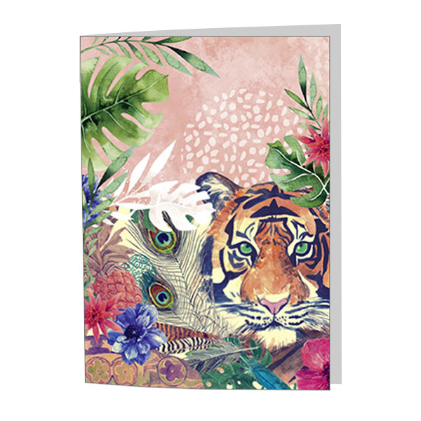 Dubbele wenskaarten tropical - set van 4