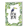 Dubbele wenskaarten tropical - set van 4
