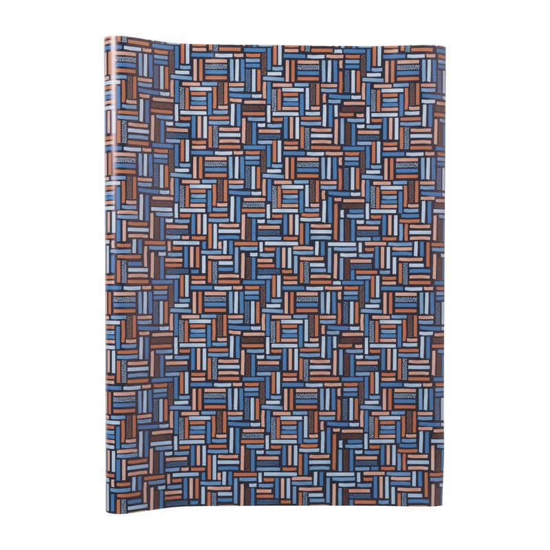 Cadeaupapier retro - blauw/oranje - 200x70 cm